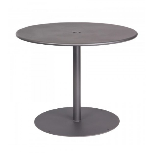 13L3RU36 36 round Solid Top Restaurant Dining Umbrella Table with Pedestal Base Commercial Wrought Iron